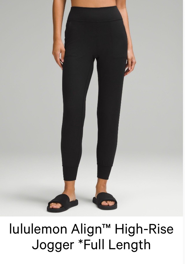 Lululemon Align High Rise Jogger Women's Size 2 Solid Black 27" Inseam