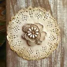 Handmade Journal in Decorative Box w/ Lace, Ribbon & Vintage-Style Papers