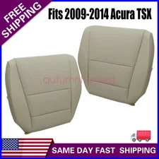 Front Driver & Passenger Bottom Leather Seat Cover Fits 2009-2014 Acura TSX Tan