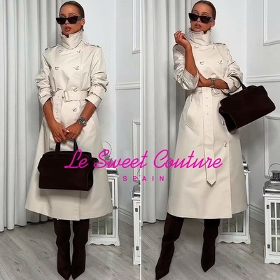 ZARA WOMAN SS26 LIGHT BEIGE BELTED TRENCH COAT ZW COLLECTION 0518/050/721