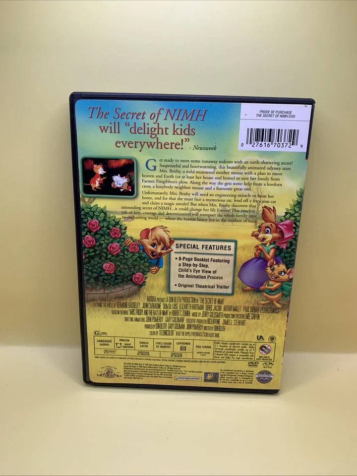 The Secret of NIMH (DVD, 1998) - Image 2 of 4