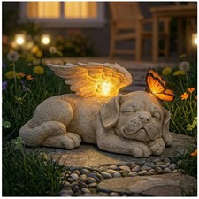 Puppy Memorial Stone with Angel Wings