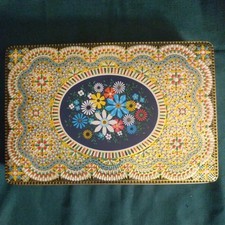Vintage 70s Belgium Tin Box Lid Metal Candy B...