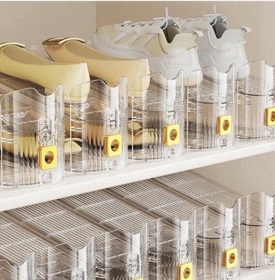 30 Pk Clear Shoe Slots Display Organizer Adjustable Space Saver Storage Holder