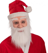 CARNEVALE HALLOWEEN NATALE MASCHERA BABBO NATALE LATTICE CON CAPPELLO 01567