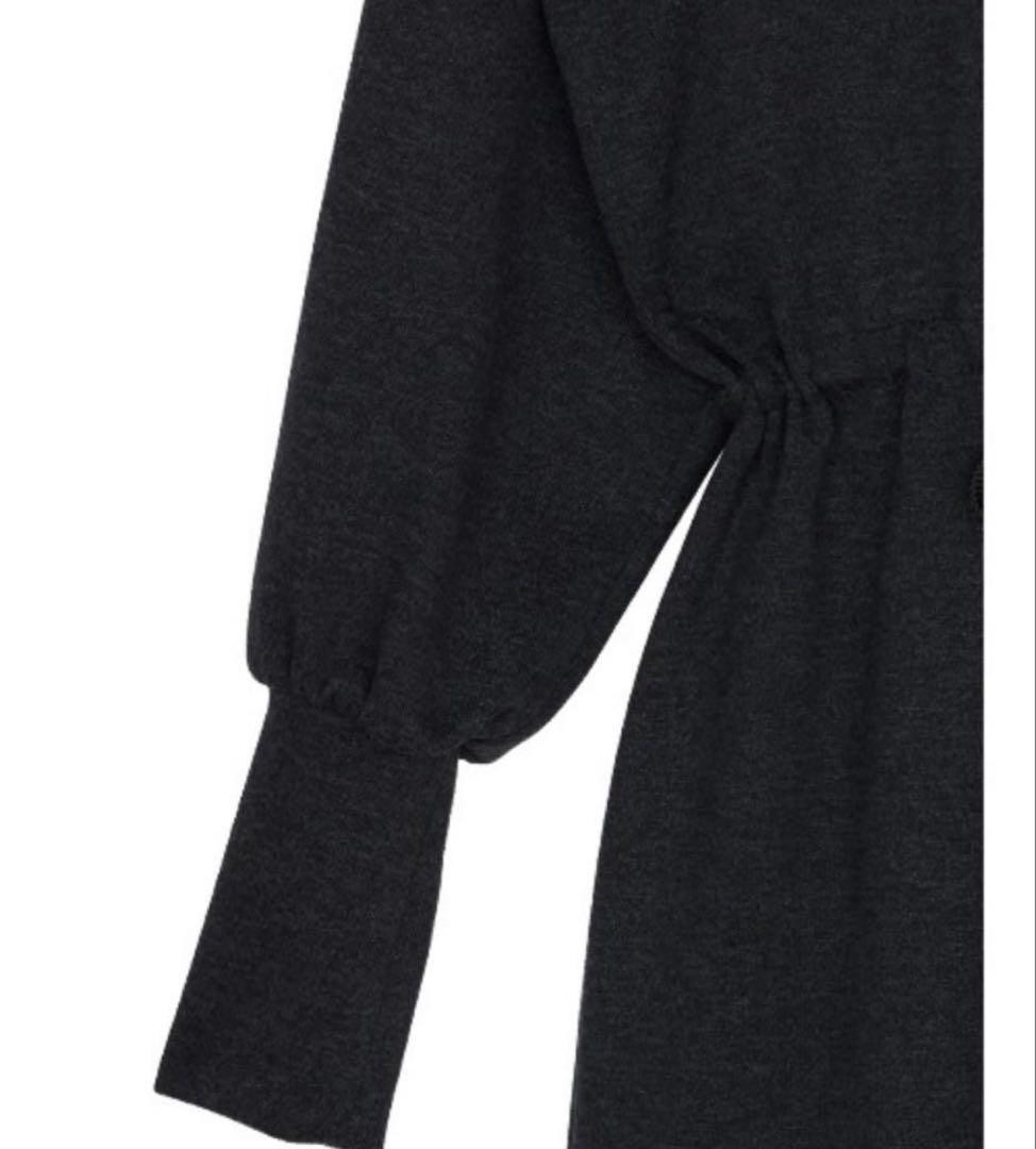 AMERI RELAX DRAWSTRING SWEAT DRESS Black M - image 14