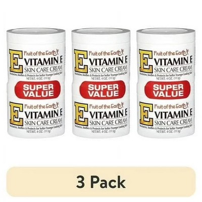 Fruit of the Earth Vitamin E Skin Care Cream Super Value, 4 Oz PACK of 3