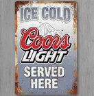 Ice Cold Coors Light 12 x 18 Vintage Novelty Metal Sign Made In USA New!