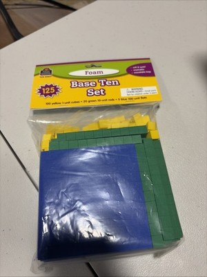 Foam Base Ten Set Math Teacher Created Resources #20617 New 125 Cubes Rods (B24)
