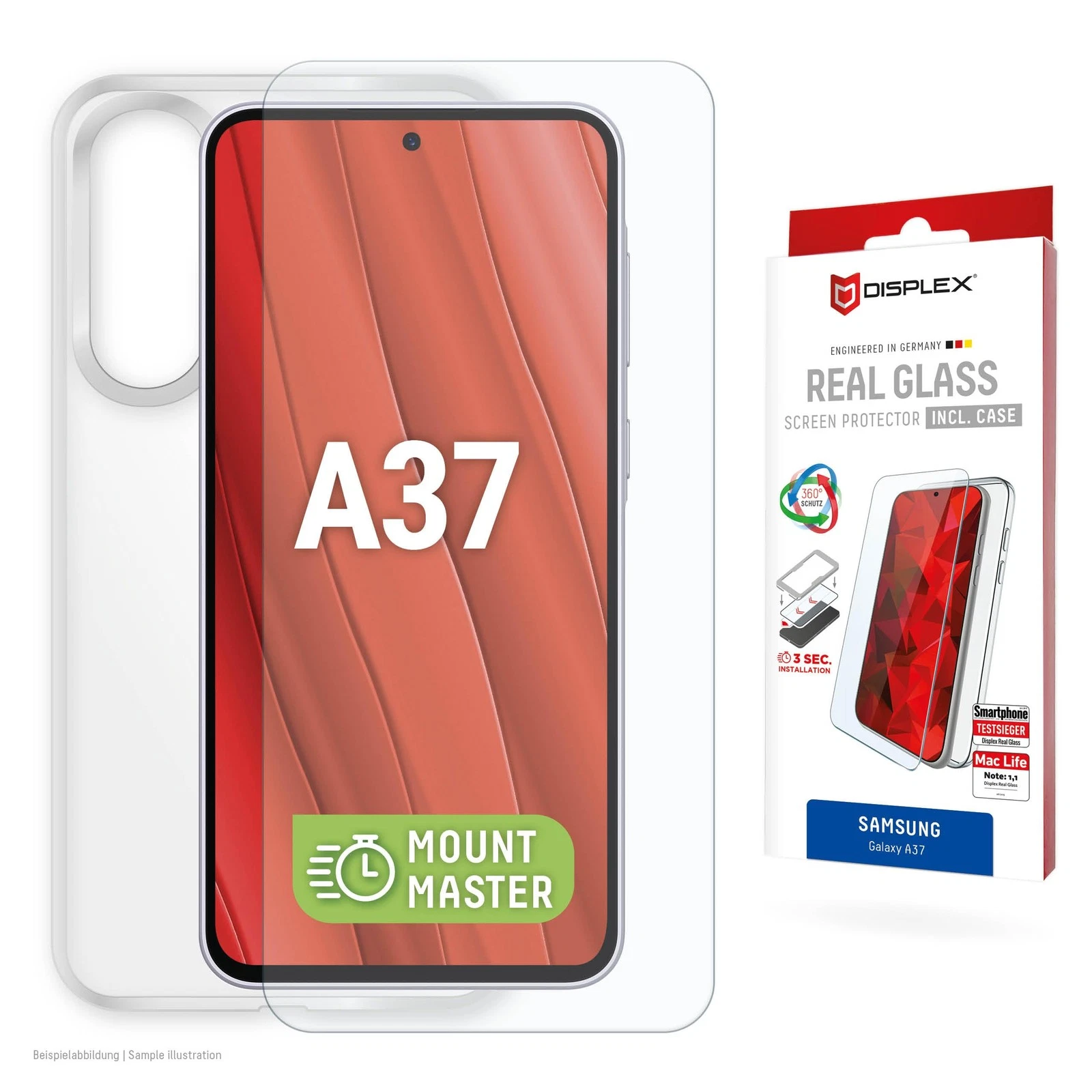 Displex Real Glass MM for Samsung Galaxy A37 5G (Real Glass with MountMaster + C