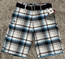 Southpole Blue Plaid 11" Inseam Shorts Youth Boys Size 10 Hip Hop Skater Y2K New