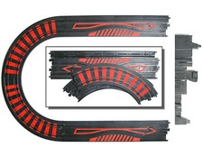 4pc TYCO HO Slot Car 15" Straight Red Ink SqUeEzE 1/4 9" Curve Tracks Unused A