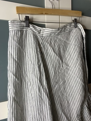 Polo Ralph Lauren Madras Wrap Skirt 100% Linen Ruffle Trim Size 2 UK 6 White - Picture 2 of 9