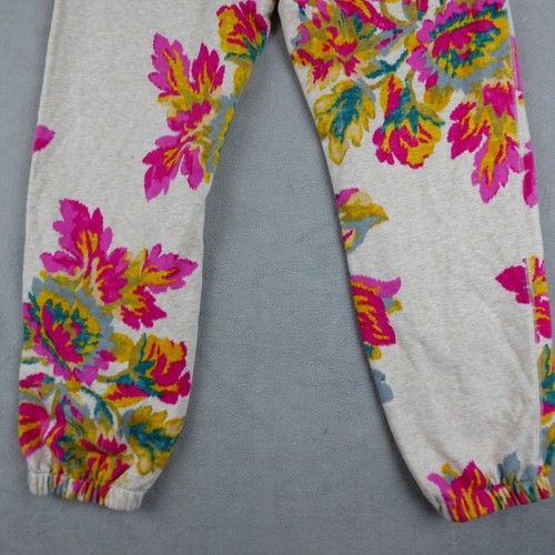 Anthropologie Jogger Pants Womens S Beige Drawstring Elastic Cuff Tapered Floral - Picture 16 of 17