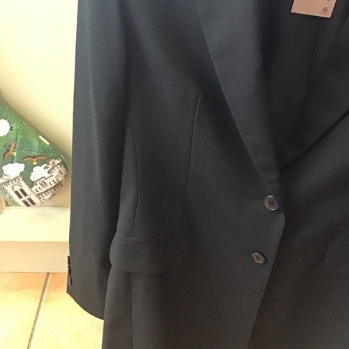 M&S Ladies Wool Blend Trouser Suit Black Jacket 14 Reg Flare Trousers 10 L BNWT - Picture 21 of 24
