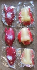 Lot of 6 Sticky, Splat, Sensory Fidget Body Parts 3 Heart and 3 Bloody Nose