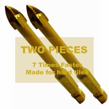 2 x 6 mm Hex Tile Drill Marble Granite Porcelain Titanium Tile Hole Cutters UK