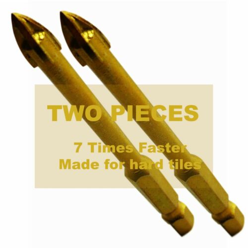 2 x 6 mm Hex Tile Drill Marble Granite Porcelain Titanium Tile Hole Cutters UK - Picture 1 of 12