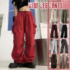 Women Cargo Pants Streetwear Hip Hop Wide Leg Joggers Baggy Quick Dry Pants