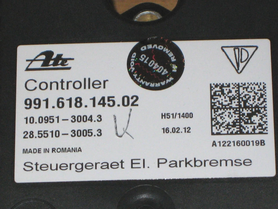 Porsche 911 Boxster 2012 2013 unidad de control de freno de estacionamiento pieza # 99161814502, OEM Foto 3 de 3