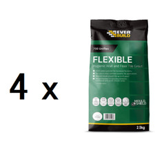 Everbuild 730 Uniflex Hygienic 6 x  Tile Grout White 2.5kg