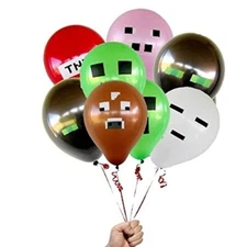 Minecraft Latex Balloons 24 Count - 4 Of Each Colored Character 12"