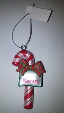 GANZ CANDY CANE PERSONALIZED CHRISTMAS ORNAMENT "MAUREEN"