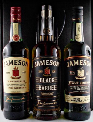3 Flaschen Jameson Black Barrel,  Caskmates, Jameson irischer Whiskey Geschenk