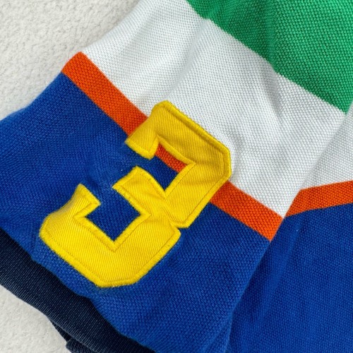 Polo Ralph Lauren Shirt Youth Large Stripe Slim Fit Short Sleeve Polo Big Pony - Picture 6 of 9