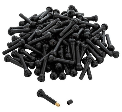 100x TR418 Tubeless BRASS Tyre Valves & Dust Caps Rubber Snap In Car Van Quality - Picture 2 of 2