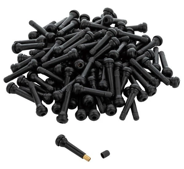 100x TR418 Tubeless BRASS Tyre Valves & Dust Caps Rubber Snap In Car Van Quality - Image 2 of 2