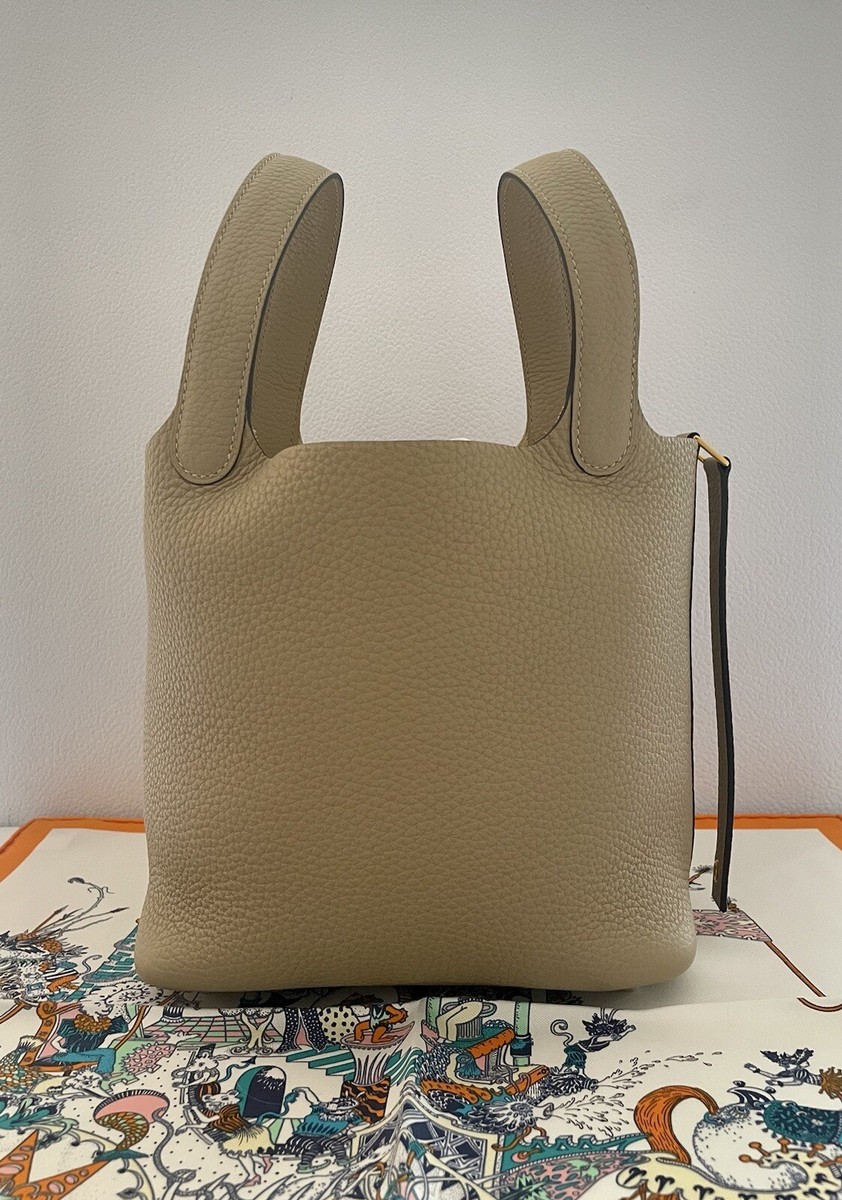 入手困難品【HERMES】ピコタン Picotin Lock 18 Bag Gold Trench NEW HERMES PICOTIN LOCK 18 PM IN TRENCH BAG TOTE GOLD