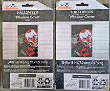 Halloween window -wall cover scary clown 30" x 48" 2 pack
