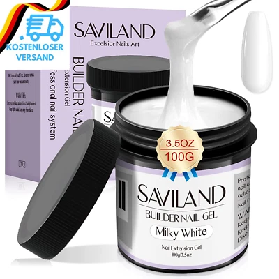 BESUCHE DEN SAVILAND-STORE Saviland Milchig Weißes Aufbaugel – 100G/3.53Oz Hartgel Für Nägel Große Kapazitä