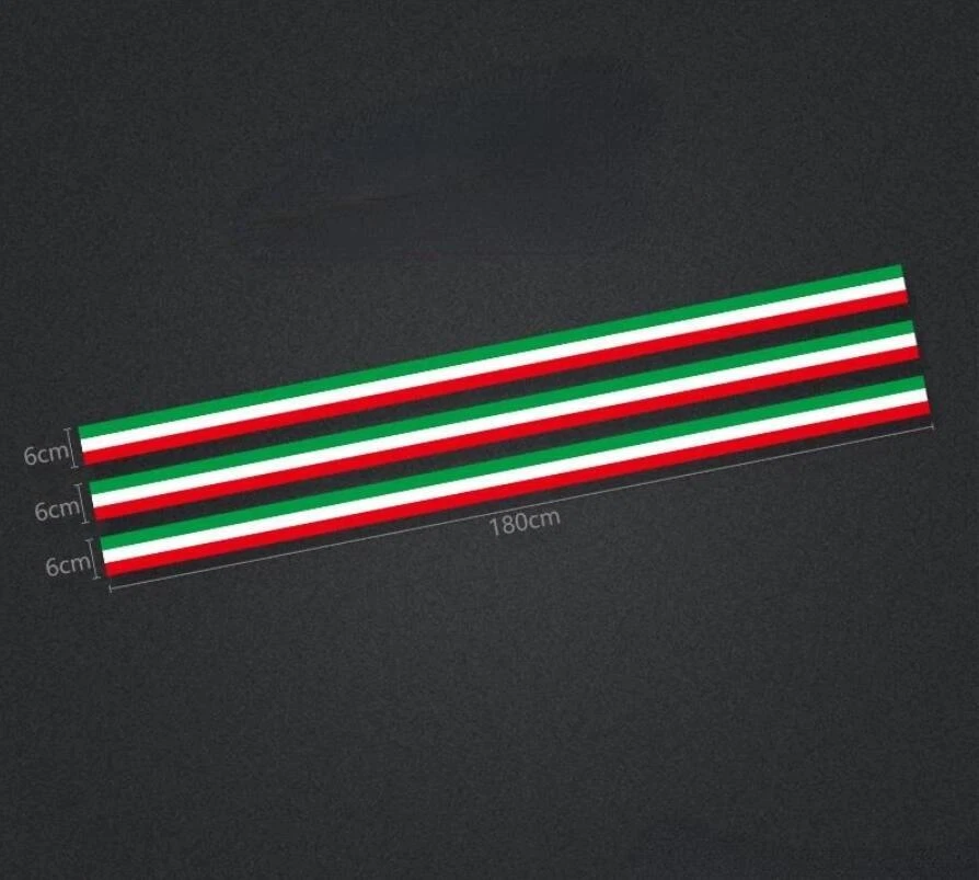 Hood Roof Rear Italy Flag Car Stickers For Lamborghini Ferrari Racing Stripes - Изображение 4 из 4