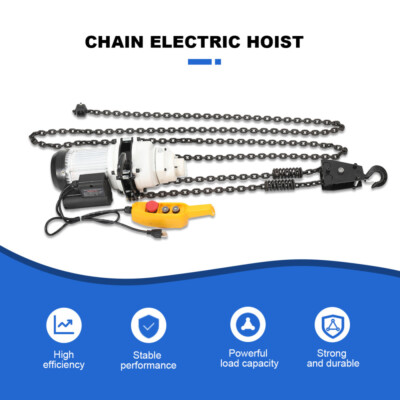 2200 LBS Electric Chain Hoist Double Chains Hoist Crane 20FT Chain 110V 2.5M/min