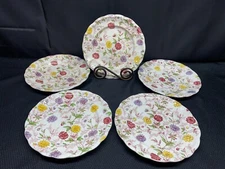 Set of 5 ~ Spode "BACHELOR'S BUTTON" England ~ Salad Plates ~ 7 3/4"