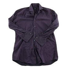 Hugo Boss Slim Fit Pinstripe Long Sleeve Button Front Shirt Men's 41/16 Purple