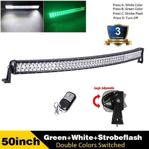 7/14/22/32/42/50/52inch Green&White Offroad Led Light Bar Truck Driving Hunting - Picture 64 of 82