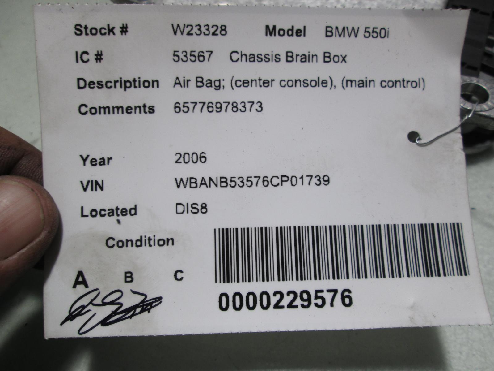 06 BMW 550i SRS MODULE 65776978373 | eBay
