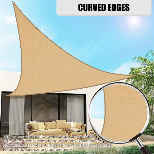Sombra de sol vela dosel triángulo bloque UV para patio toldo patio trasero cubierta exterior - Imagen 5 de 19
