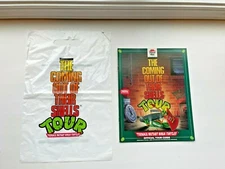 TMNT 1991 Coming Out Of Their Shells Bag w/Tour Guide Book Poster Pizza Hut! 
