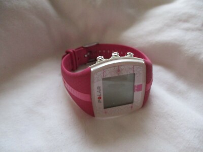 Polar FT4 Pink White Wristwatch w/ Adjustable Buckle Band
