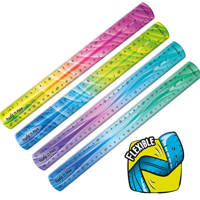 1x Maped Lineal Flach Twist n Flex unzerbrechlich 30cm Farbverlauf Schulbedarf
