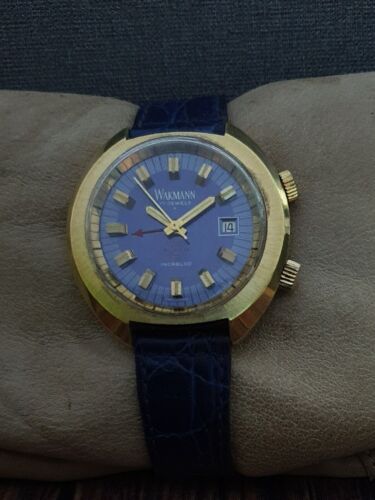 RARE!! WAKMANN ALARM ref. 213 GP VINTAGE 70's RARE 17J SWISS WATCH.
