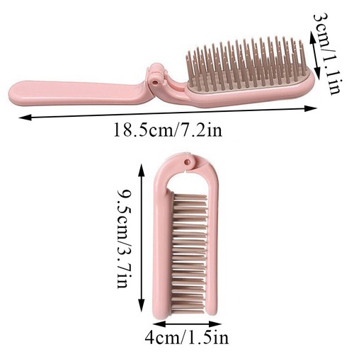Spazzola per capelli tascabile pieghevole portatile pettine per capelli antistatico pettine tascabile da viaggio strumento - Foto 2 di 12