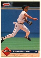 DONRUSS 93 1992 BASEBALL CARD SERIES 2 #398 RAFAEL BELLIARD BRAVES
