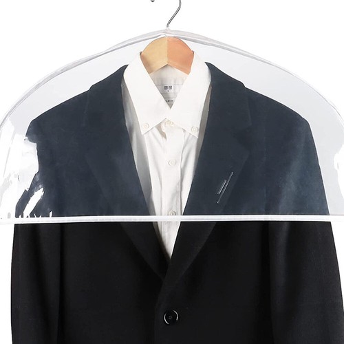 6Pcs Clear Plastic Shoulder Cover Garment Transparent Clear Clothes Bag - Bild 4 von 12