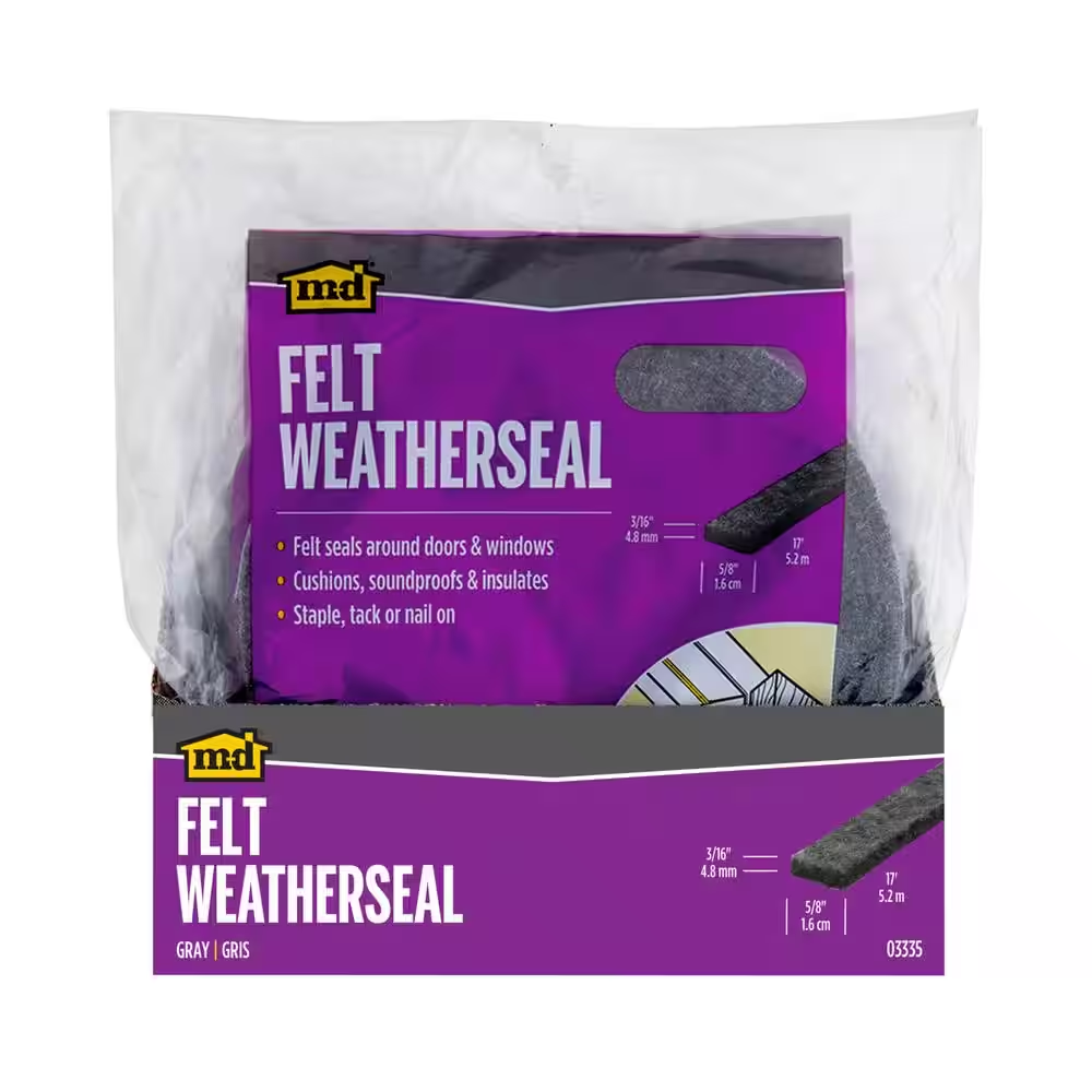 5/8 In. X 17 Ft. Gray Felt Weatherseal for Doors & Windows eBay