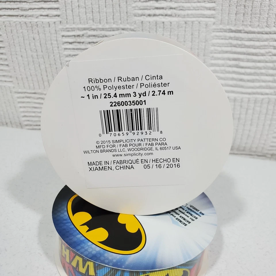 Lot of 2 Batman Simplicity RIBBON 1 inch /25.4 Mm 3 Yards/2.74  Swack! Comics  - Image 3 of 4